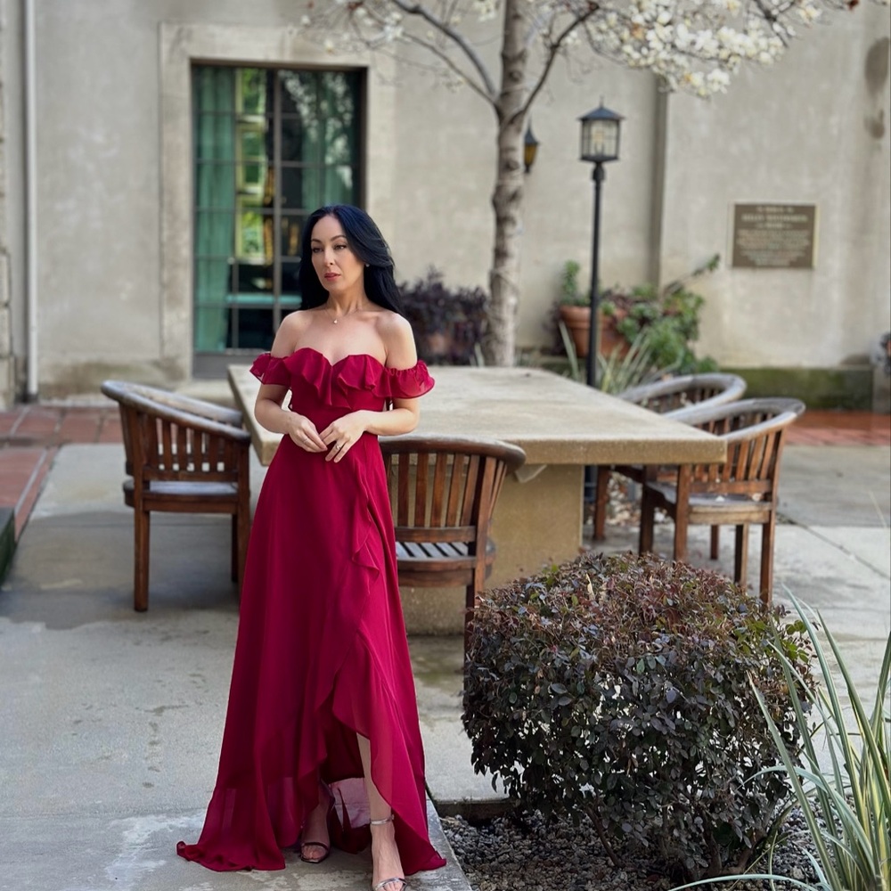 Burgundy dress